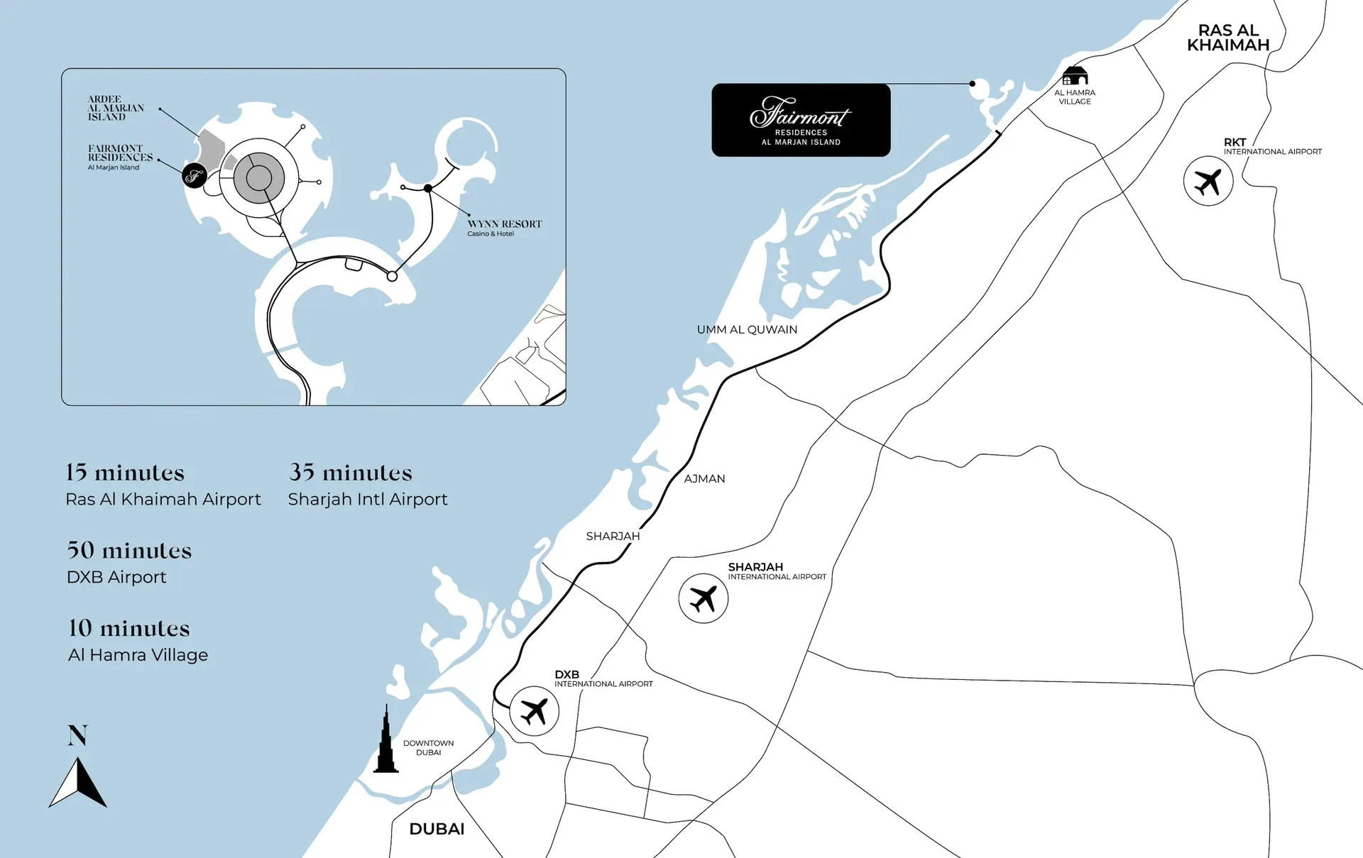 Fairmont Residences Location Map - Al Marjan Island, Ras Al Khaimah, UAE